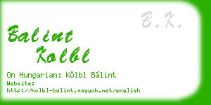 balint kolbl business card